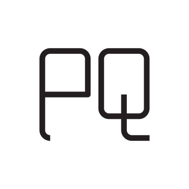 pq ilk harf vektör logo simgesi