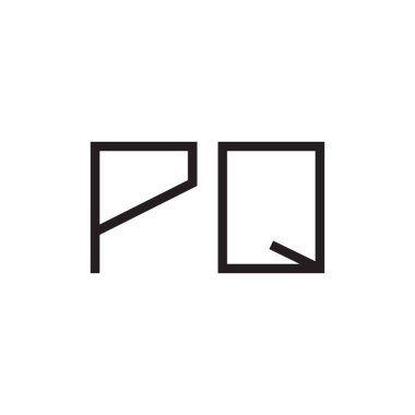 pq ilk harf vektör logo simgesi