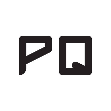 pq ilk harf vektör logo simgesi