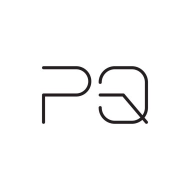pq ilk harf vektör logo simgesi