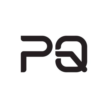 pq ilk harf vektör logo simgesi