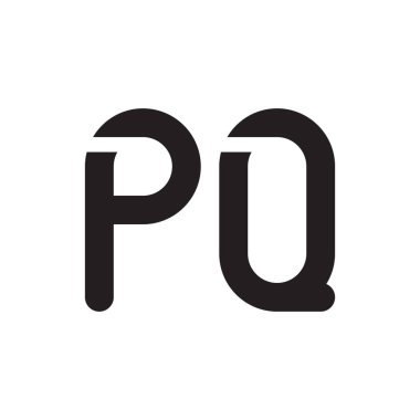 pq ilk harf vektör logo simgesi