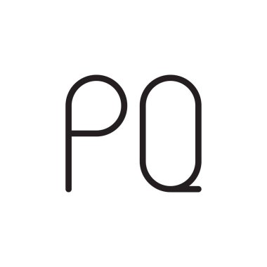 pq ilk harf vektör logo simgesi