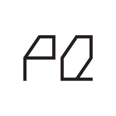 pq ilk harf vektör logo simgesi