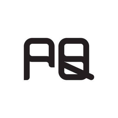 pq ilk harf vektör logo simgesi