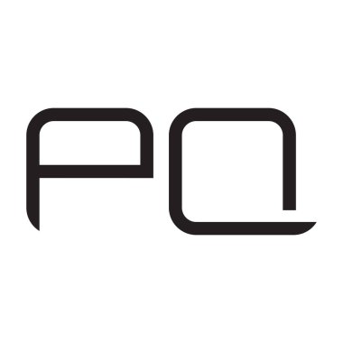 pq ilk harf vektör logo simgesi