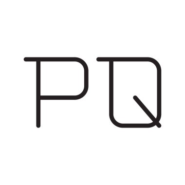 pq ilk harf vektör logo simgesi
