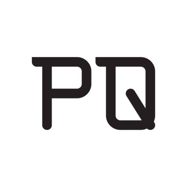 pq ilk harf vektör logo simgesi