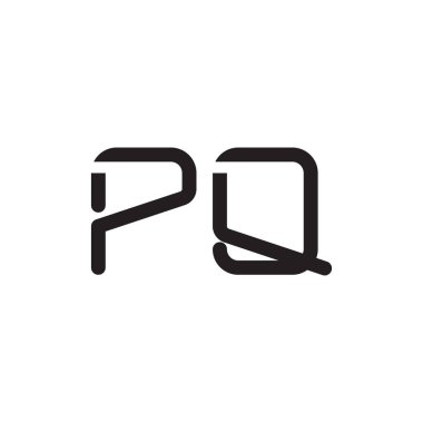 pq ilk harf vektör logo simgesi