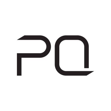 pq ilk harf vektör logo simgesi