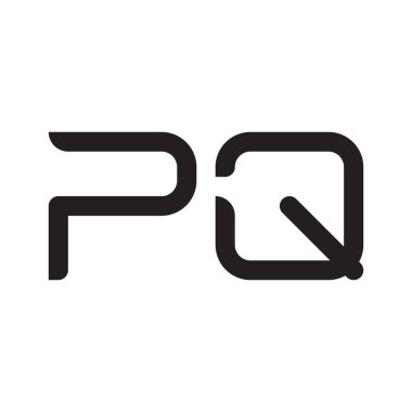 pq ilk harf vektör logo simgesi