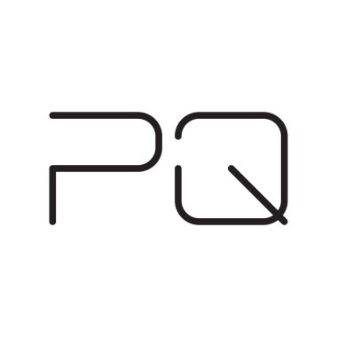 pq ilk harf vektör logo simgesi