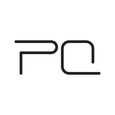 pq ilk harf vektör logo simgesi