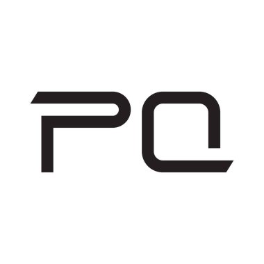 pq ilk harf vektör logo simgesi