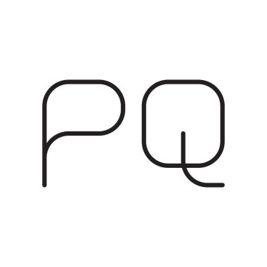 pq ilk harf vektör logo simgesi