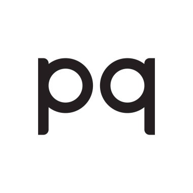 pq ilk harf vektör logo simgesi