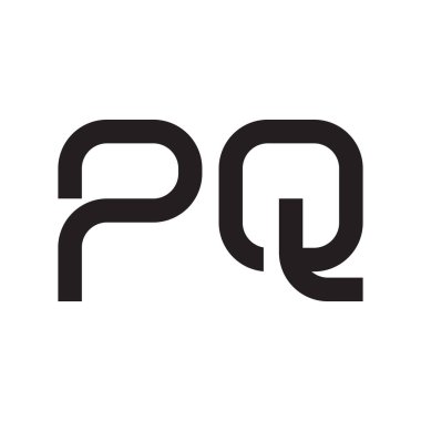 pq ilk harf vektör logo simgesi