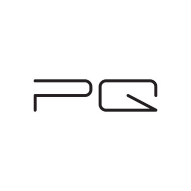 pq ilk harf vektör logo simgesi