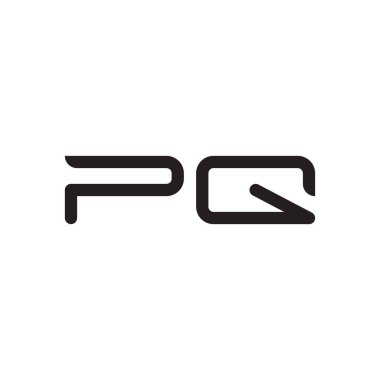 pq ilk harf vektör logo simgesi