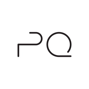pq ilk harf vektör logo simgesi