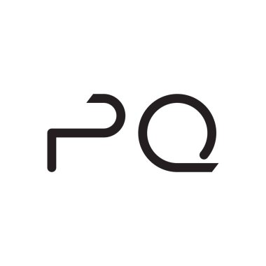 pq ilk harf vektör logo simgesi