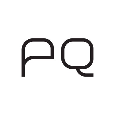pq ilk harf vektör logo simgesi