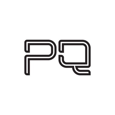pq ilk harf vektör logo simgesi