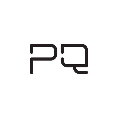 pq ilk harf vektör logo simgesi