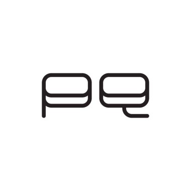 pq ilk harf vektör logo simgesi