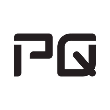 pq ilk harf vektör logo simgesi