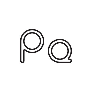 pq ilk harf vektör logo simgesi