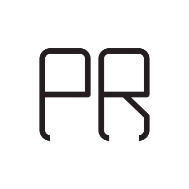 pr ilk harf vektör logo simgesi