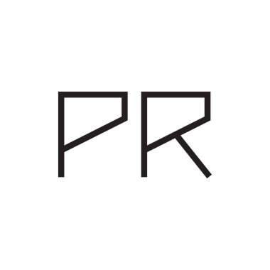 pr ilk harf vektör logo simgesi