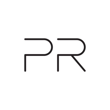 pr ilk harf vektör logo simgesi