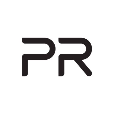 pr ilk harf vektör logo simgesi