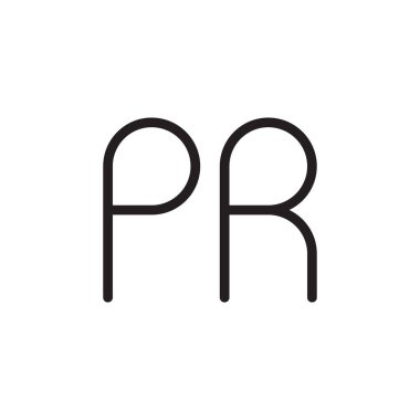 pr ilk harf vektör logo simgesi