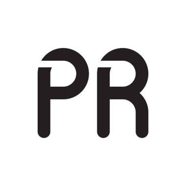 pr ilk harf vektör logo simgesi