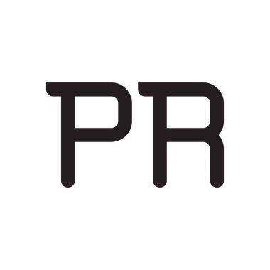 pr ilk harf vektör logo simgesi
