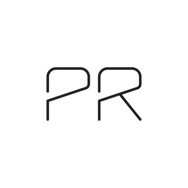 pr ilk harf vektör logo simgesi