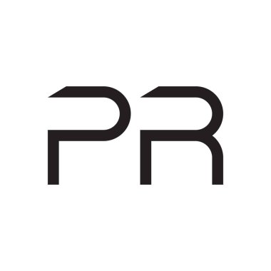 pr ilk harf vektör logo simgesi