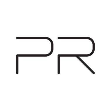 pr ilk harf vektör logo simgesi