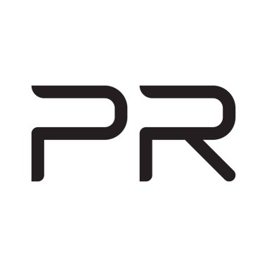 pr ilk harf vektör logo simgesi
