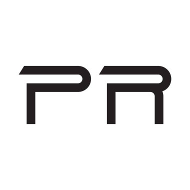 pr ilk harf vektör logo simgesi