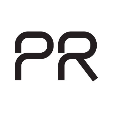 pr ilk harf vektör logo simgesi