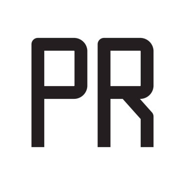 pr ilk harf vektör logo simgesi