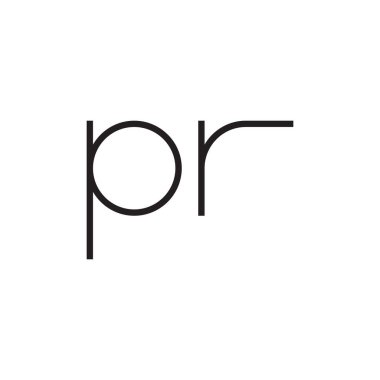 pr ilk harf vektör logo simgesi