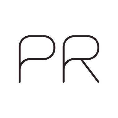 pr ilk harf vektör logo simgesi