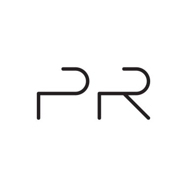 pr ilk harf vektör logo simgesi