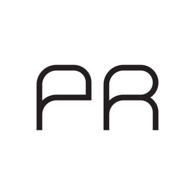 pr ilk harf vektör logo simgesi