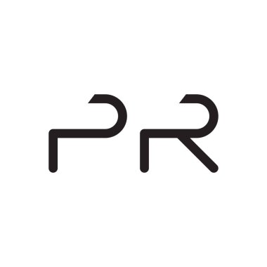 pr ilk harf vektör logo simgesi